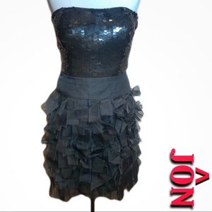 Jon by Teri Jon Silk Tulle Fringed Skirt